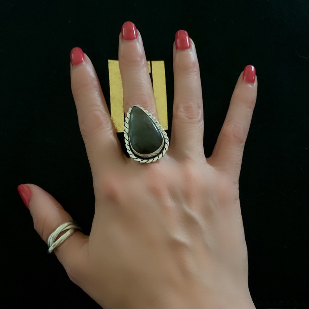 Labradorite Gemstone Ring 925 Sterling Silver